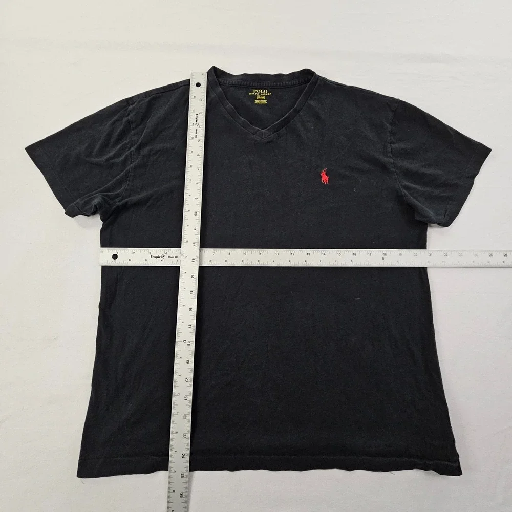 Polo Ralph Lauren Black Short Sleeve Cotton V-Neck T-Shirt Men's M